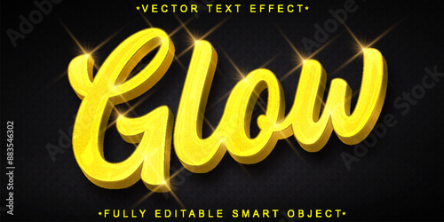 Shiny Luxury Glow Vector Fully Editable Smart Object Text Effect