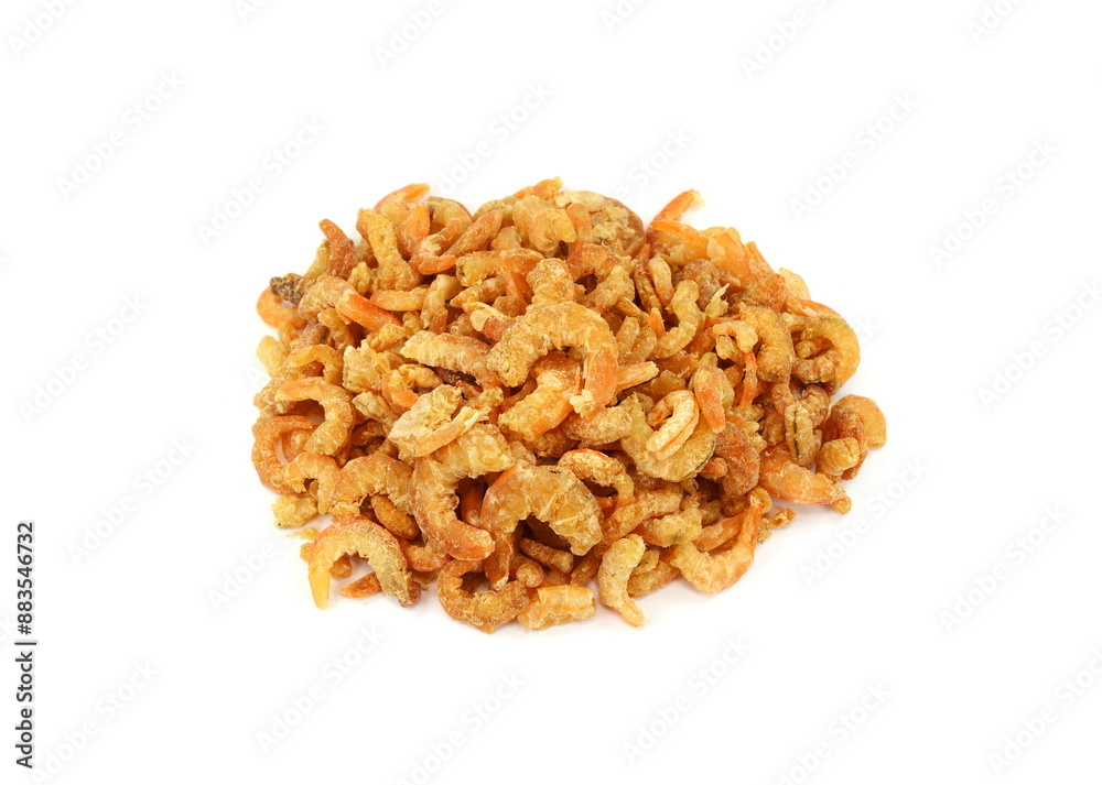 Dried shrimp or dried salted prawn isolated on white background Dried shrimp or dried salted prawn isolated on white background