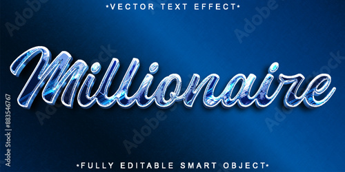 Millionaire Blue Vector Fully Editable Smart Object Text Effect