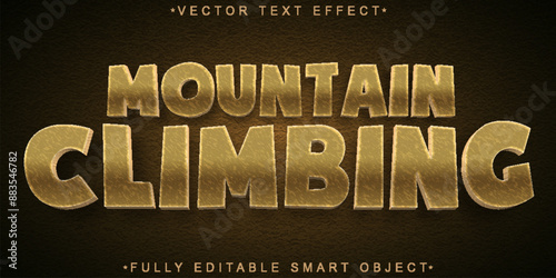 Mountain Climbing Vector Fully Editable Smart Object Text Effect Hiking Adventure