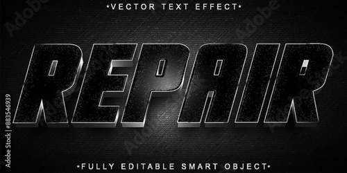 Repair Car Handyman Black Vector Fully Editable Smart Object Text Effect