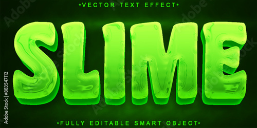 Green Fluid Slime Vector Fully Editable Smart Object Text Effect