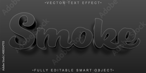Gray Smoke Vector Fully Editable Smart Object Text Effect