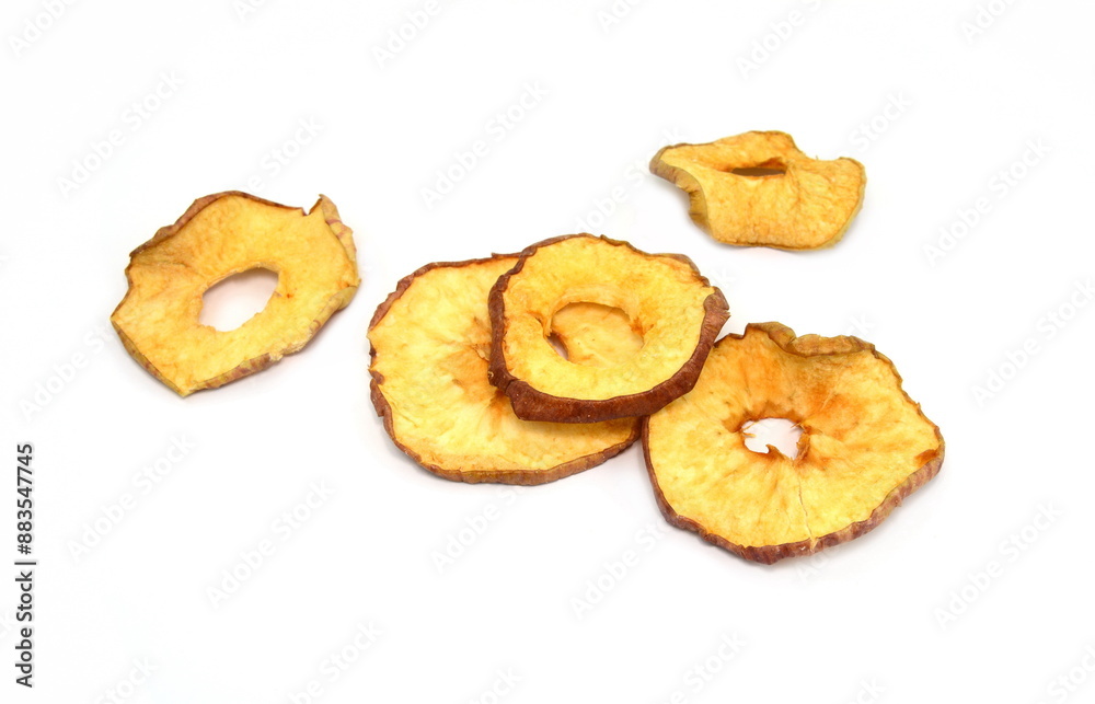 Tasty dried apples isolated on white background. Tasty dried apples isolated on white background.