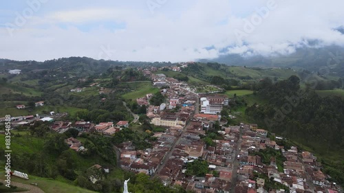 Drone shot over Jerico, Colombia