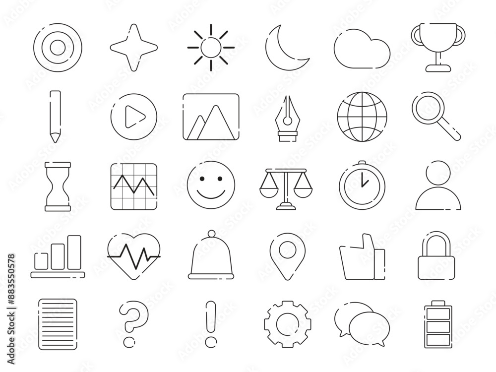 collection of vector icon designs with line art style, suitable for apps, websites, etc collection of vector icon designs with line art style, suitable for apps, websites, etc