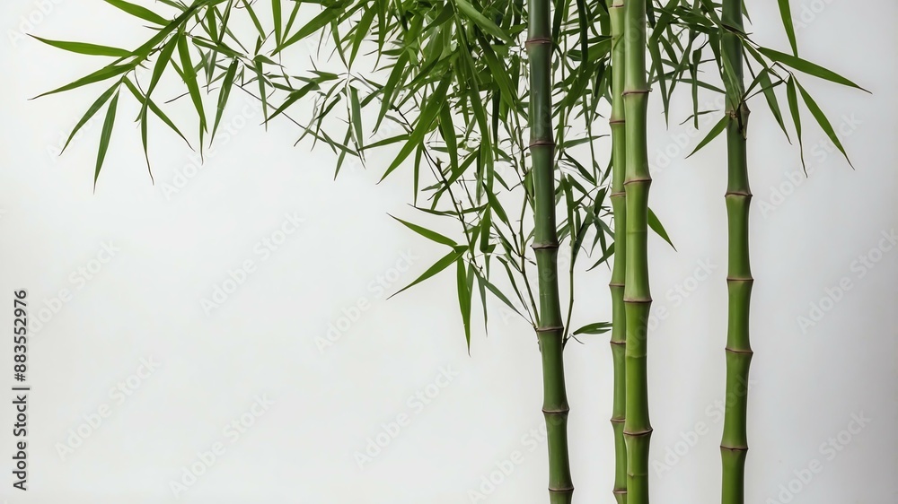 Obraz premium photo of single bamboo plants for luck isolated in pur background