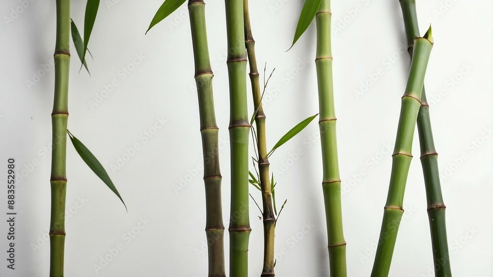 Obraz premium photo of single bamboo plants for luck isolated in pur background