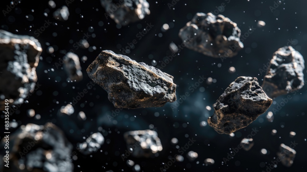 A dynamic image of rocks in mid-air, captured during a moment of intense motion A dynamic image of rocks in mid-air, captured during a moment of intense motion