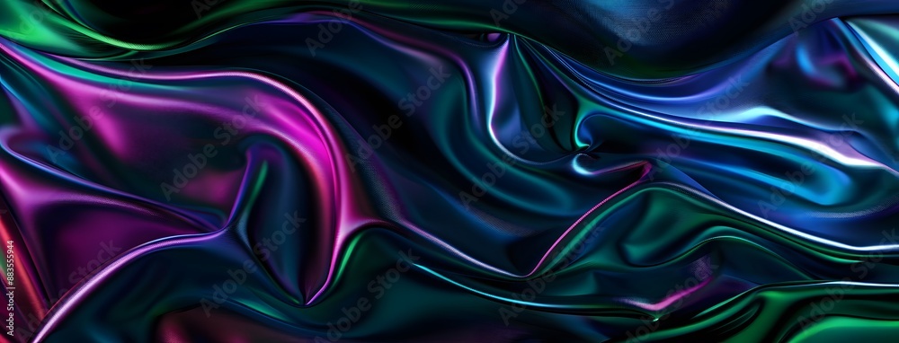 Neon Dreams Abstract Digital Art on Fabric