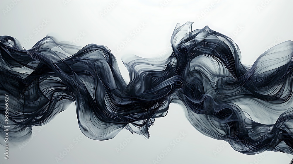 Ethereal Geometry: Cascading Black Layers on White