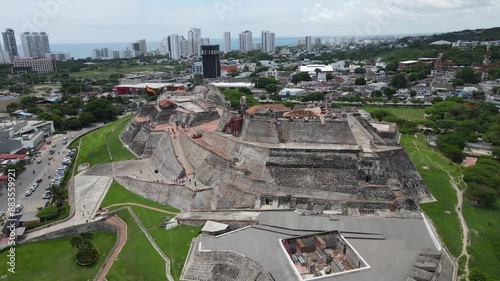 Drone shot of San Felipe de Barajas Fort, Cartagena