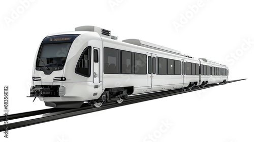 Modern train on transparent background