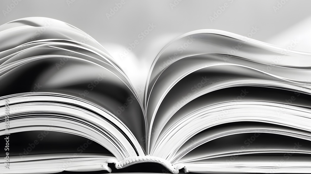 Glossy pages of an open high-fashion magazine
Glossy pages of an open high-fashion magazine