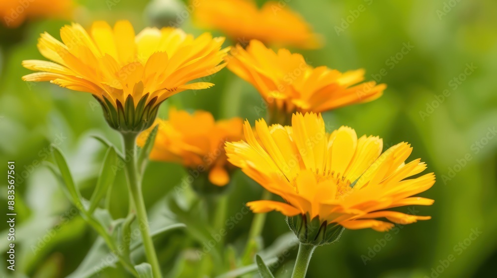 Calendula, also known as pot marigold, brings sunny yellow and orange flowers to gardens, often used in herbal remedies Calendula, also known as pot marigold, brings sunny yellow and orange flowers to gardens, often used in herbal remedies