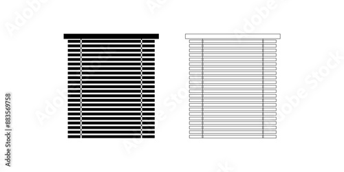 bamboo Window blind icon set