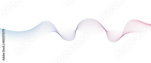  Flowing Dot Wave halftone gradient pattern on transparent background