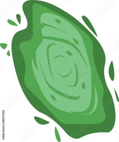 Cartoon style illustration of green toxic slime spreading with swirls and blobs