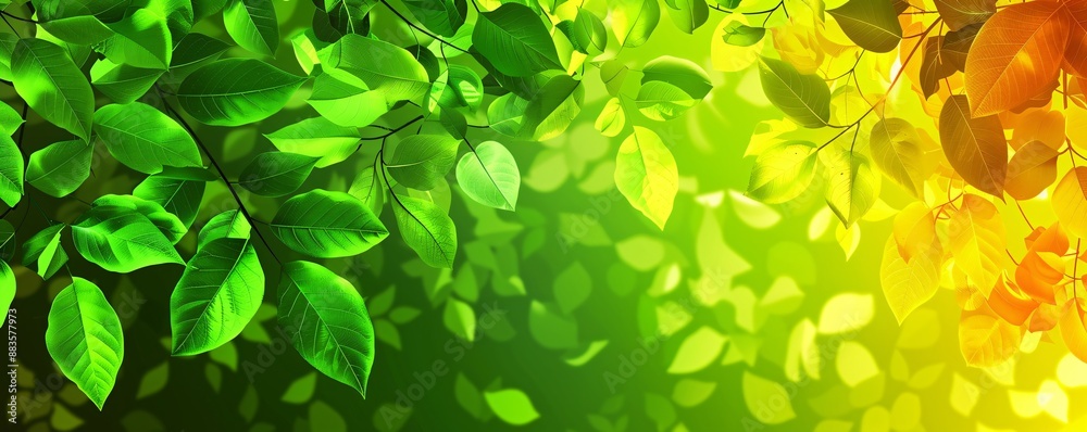 Green and Yellow Autumn Leaves Green and Yellow Autumn Leaves