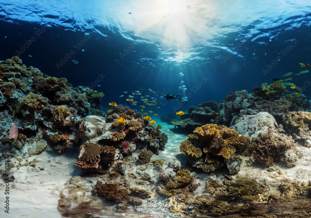 Scuba diving with sharks. Scuba diving with sharks.