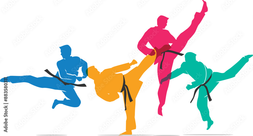 Great elegant vector editable martial art taekwondo poster background design for your martial art championship event	