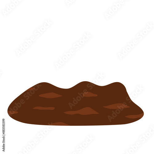 Mounds of earth flat vector illustration 