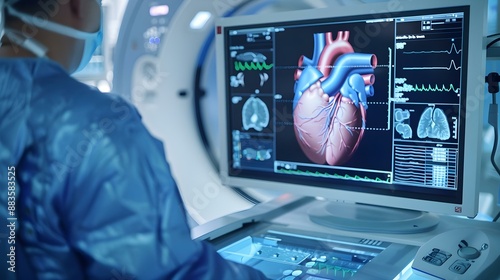 Illustration of the process of cardiac imaging