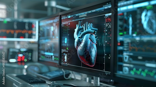 Illustration of the process of cardiac imaging