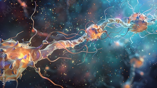 Illustration of the neuromuscular junction transmission process