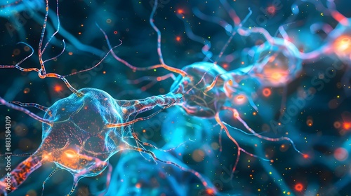 Illustration depicting the process of neuromuscular junction transmission