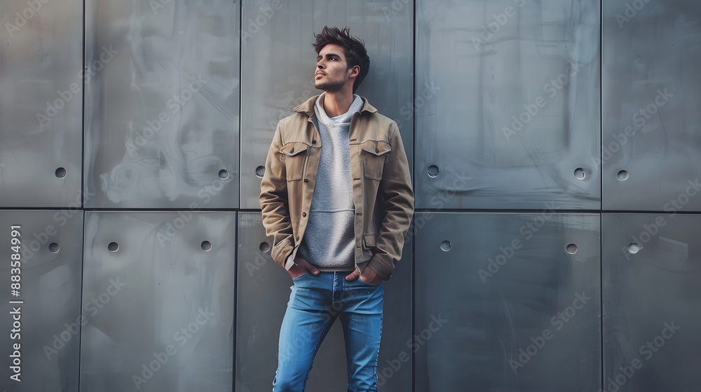 Handsome young man dressed in casual clothing. 