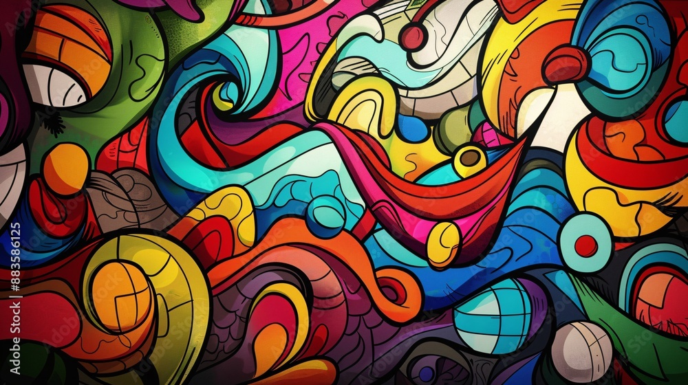Abstract Colorful Doodle Art Abstract Colorful Doodle Art