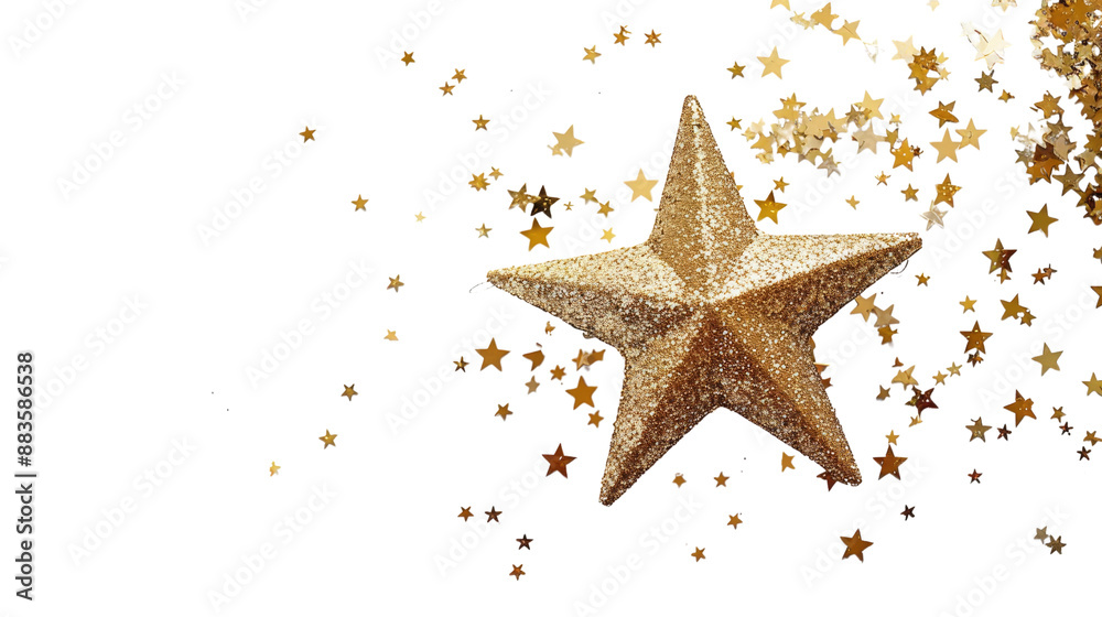 Flying sparkling stars on a transparent background Flying sparkling stars on a transparent background