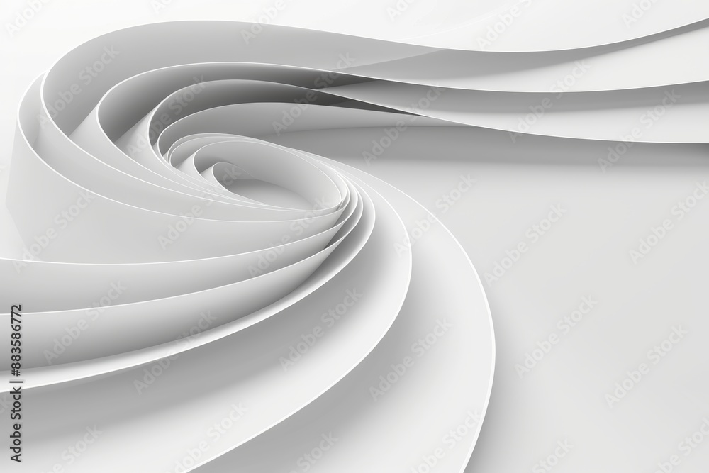 Obraz premium Abstract White Swirling Shapes Background A Minimalist Design Element with Movement and Flow