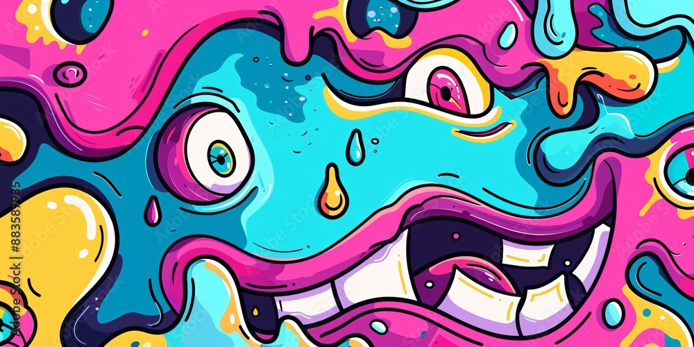 Abstract Colorful Monster Illustration Abstract Colorful Monster Illustration