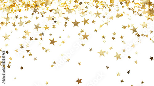 Obraz na płótnie Flying sparkling stars on a transparent background w salonie