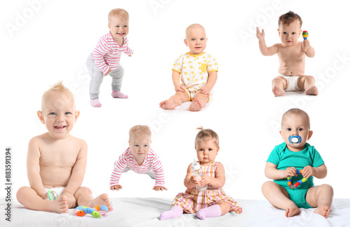 Set of cute babies isolated...