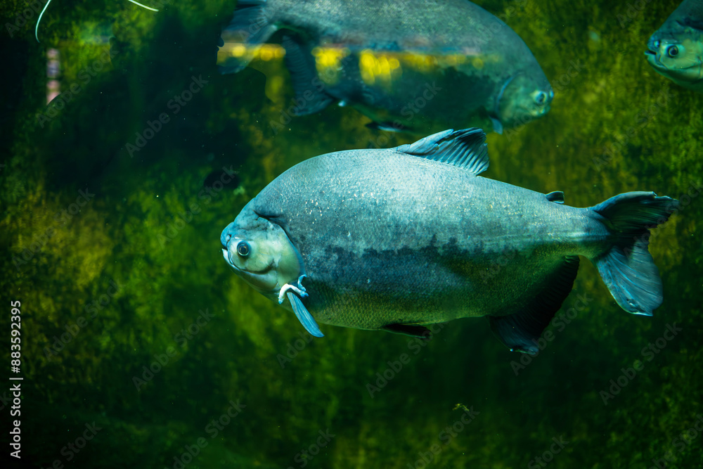Large Pacu Freshwater Fish in Aquarium Tank Large Pacu Freshwater Fish in Aquarium Tank