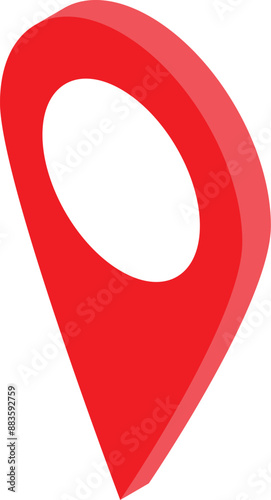 Red location pin indicating a point on a map, representing a specific destination or landmark