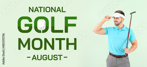 Handsome male golfer on col...