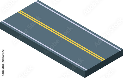 Straight road marking is dividing a two lane highway for transportation concepts