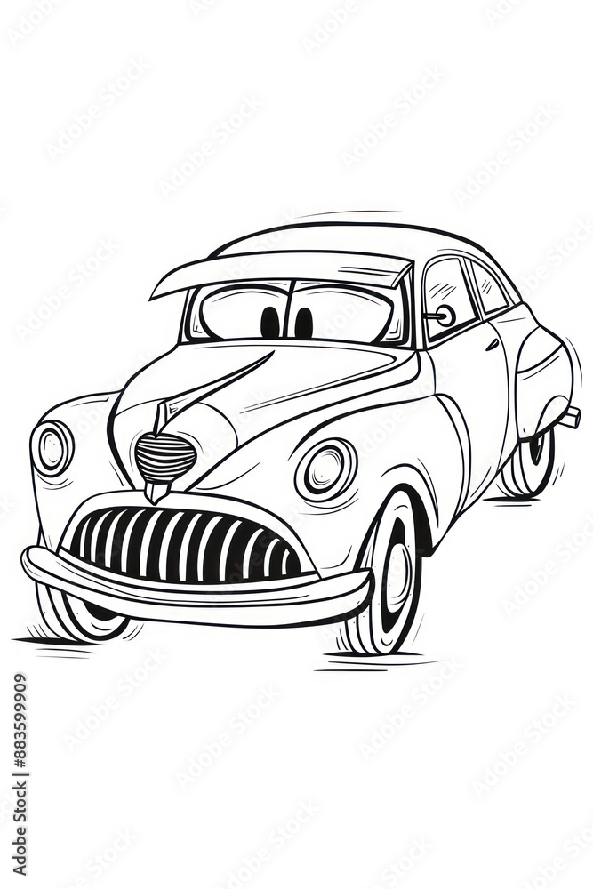 Racing Car Coloring Pages Free Printables for Kids Stock Illustration ...