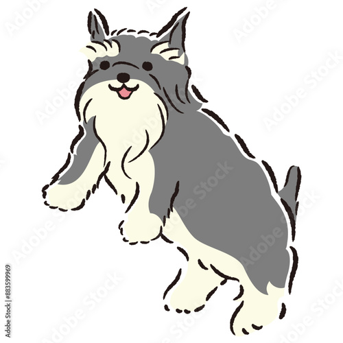 ジャンプする犬のイラスト