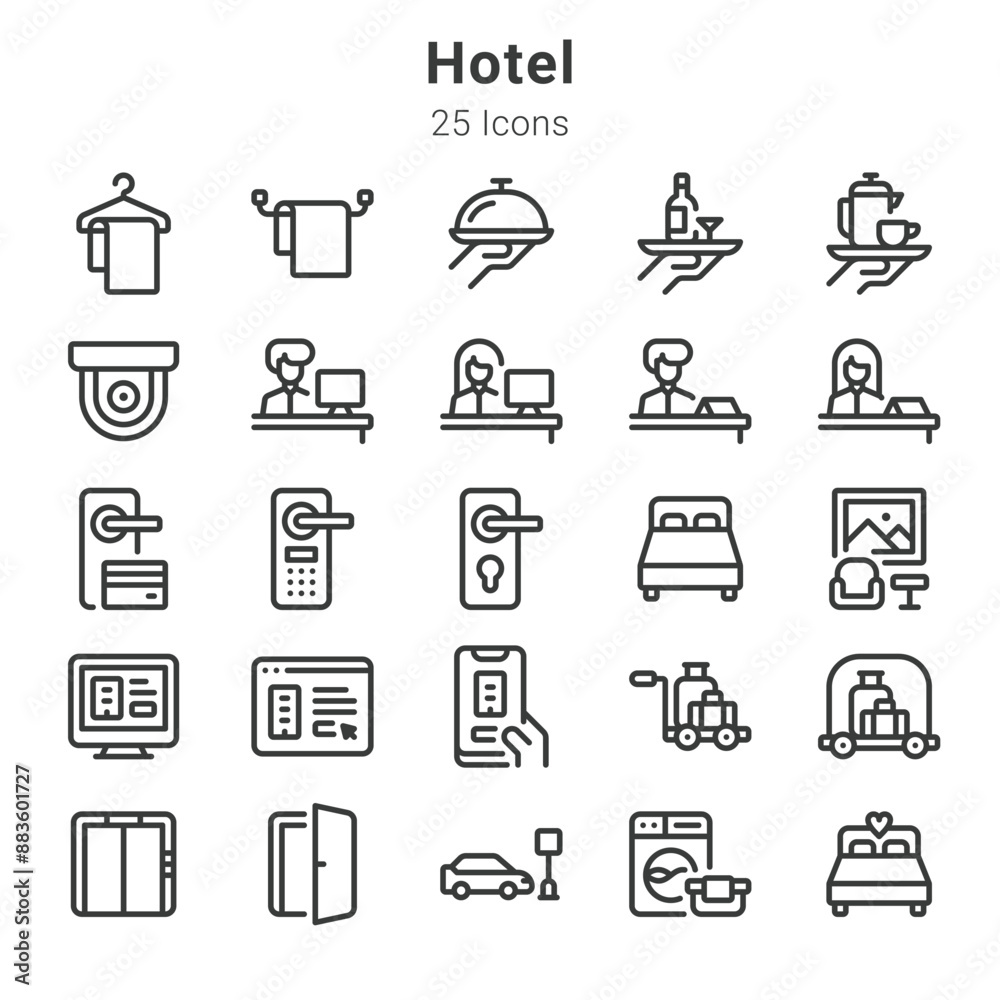 25 icons collection about hotel 25 icons collection about hotel