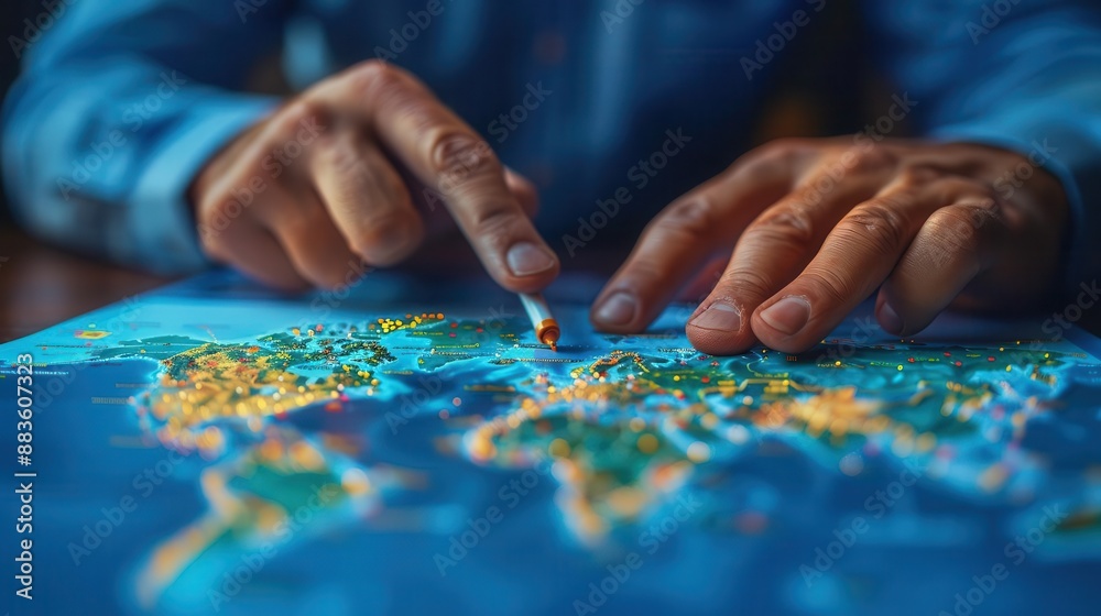 Businessman's hands highlighting key points on financial report, office setting, economic analysis, white background, professional look, close-up, isolated, high-quality image Businessman's hands highlighting key points on financial report, office setting, economic analysis, white background, professional look, close-up, isolated, high-quality image