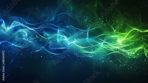 Wallpaper Mural Abstract Green and Blue Swirling Light Torontodigital.ca