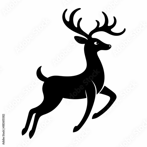 Deer silhouette vector illustration © Aynal