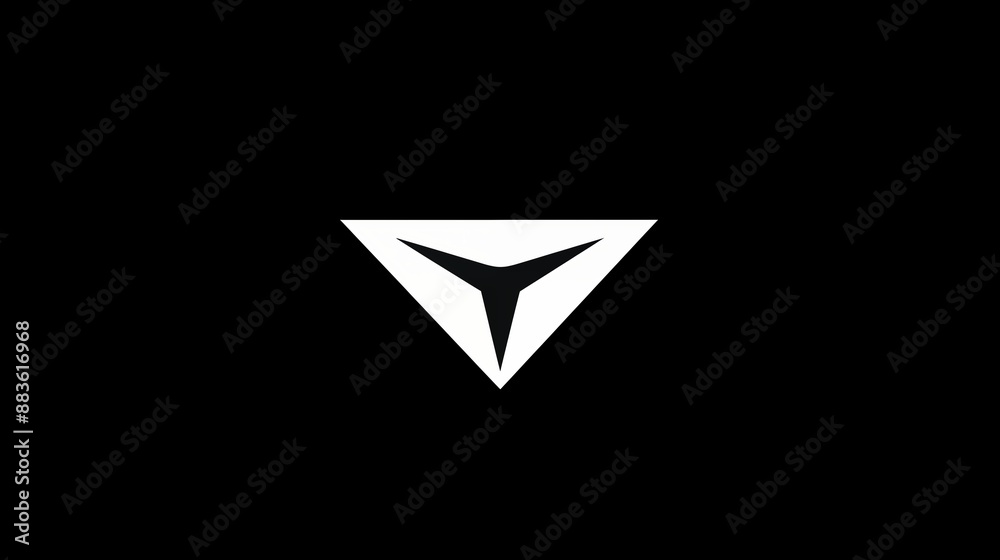 Abstract minimalist triangle logo in black and white Abstract minimalist triangle logo in black and white