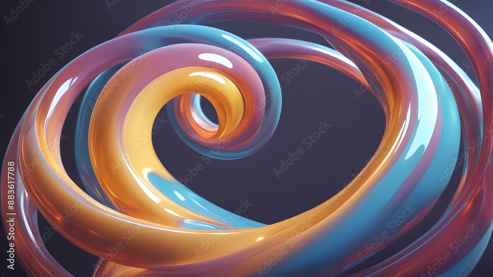 A colorful spiral with a blue and yellow center A colorful spiral with a blue and yellow center