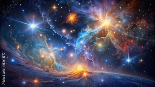 Cosmic cascade capturing the dance of stars and nebulae, space, astronomy, galaxy, celestial, universe, cosmic